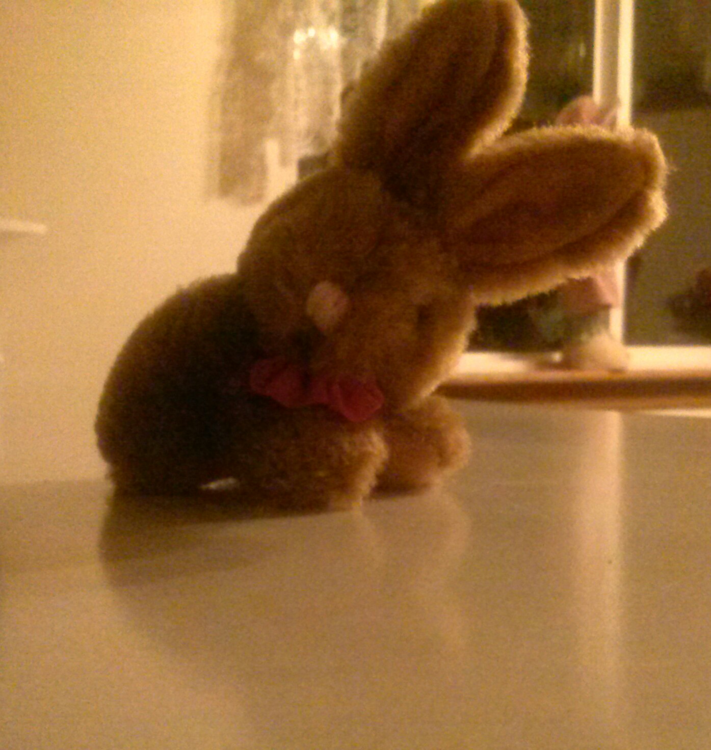 its a tiny bunny its name is little raggady man cus its wearing a bow.tie